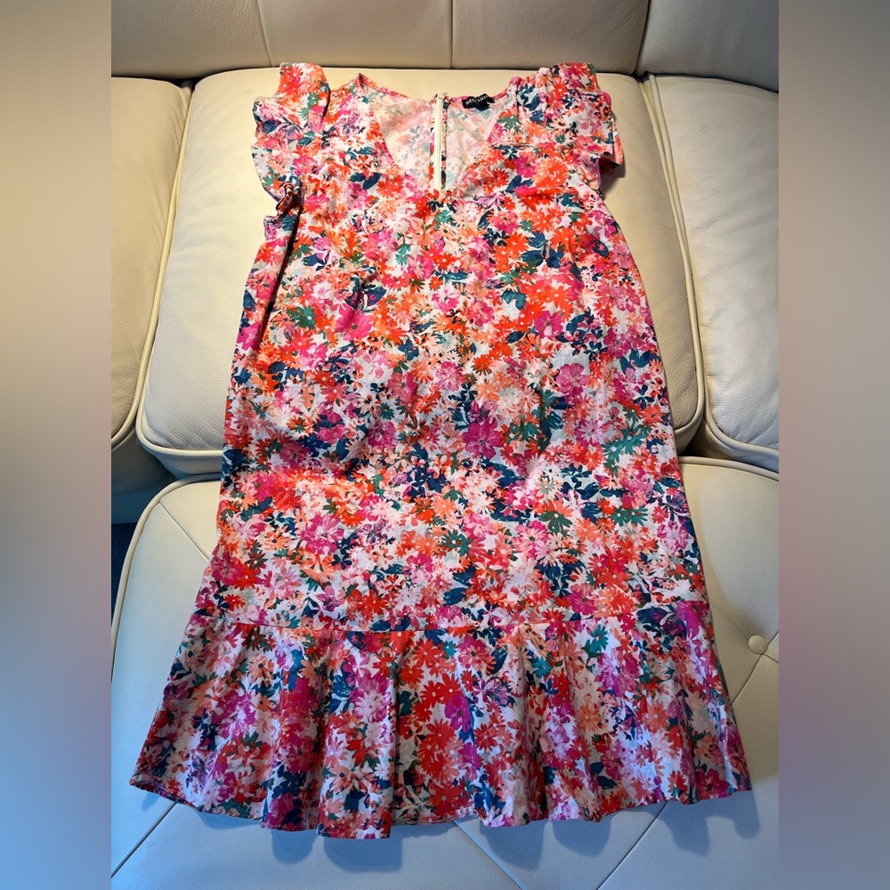 J. Crew Mercantile Floral Dress with Pink and Blue Accents